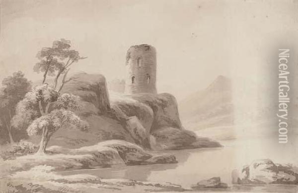 A Ruined Castle Oil Painting - John Henry Campbell
