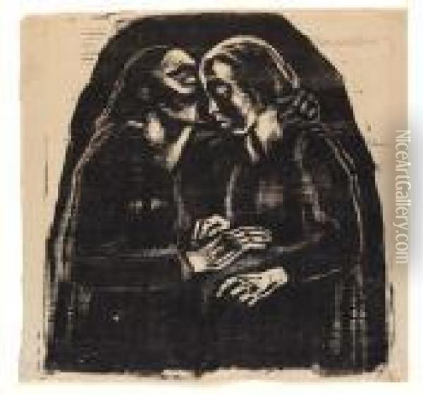 Maria Und Elisabeth - Iii. Fassung Oil Painting - Kathe Kollwitz