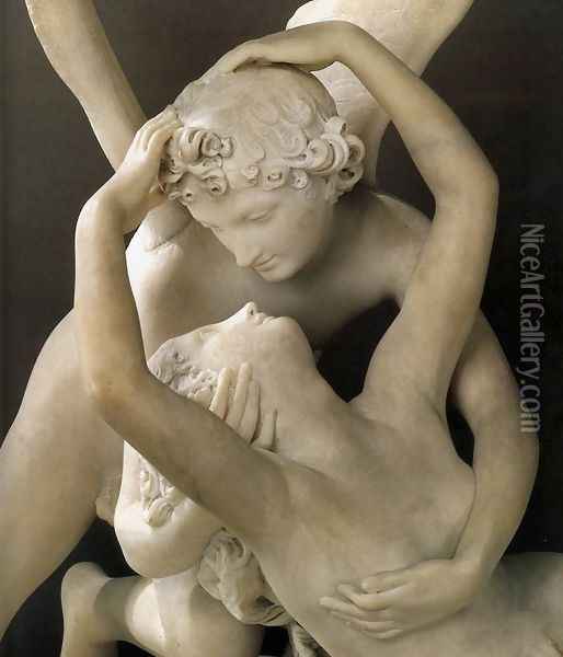 Amor and Psyche (detail) Oil Painting - Antonio Canova