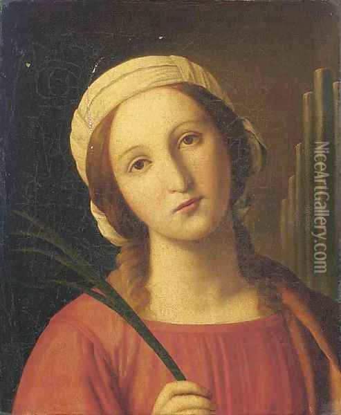 Saint Cecilia Oil Painting - Giovanni Battiata Salvi, Il Sassoferrato