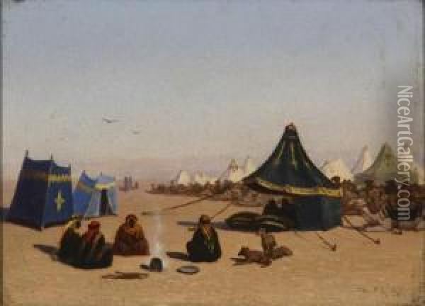 The Caravan
And 
Resting In Thedesert Oil Painting - Charles Theodore Frere
