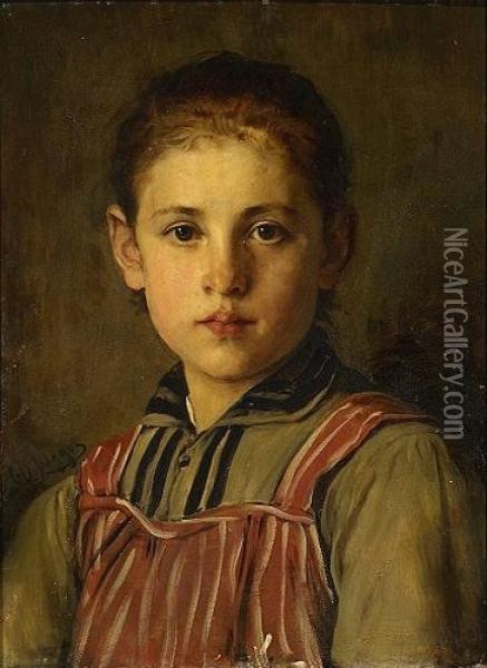 Madchenportrait Oil Painting - Franz Von Defregger