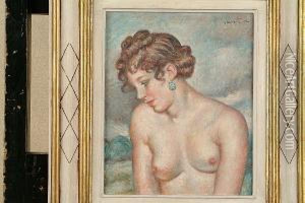 Portrait Of A Female Nude; Portrait Of A Young Woman Oil Painting - Abel Jules Faivre