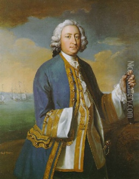 Portrait Of Captain David Brodie Oil Painting - Philip Mercier