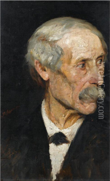Portrait Of A Man Oil Painting - Polychronis Lembessis