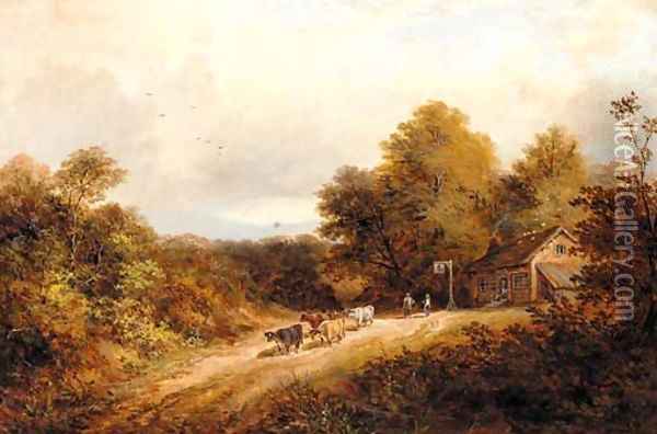 Outside the Red Lion Inn Oil Painting - George Stainton