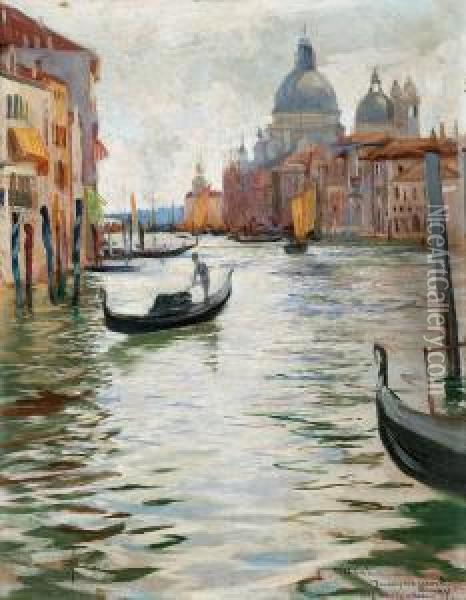 Venetian Canal Scene Oil Painting - Alf, Alfred Wallander