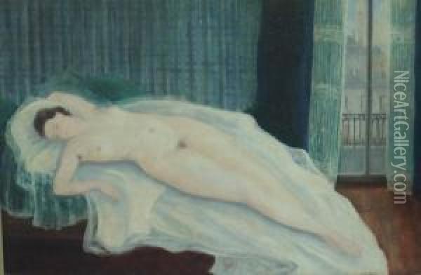 Le Modele Endormi Dans L'atelier Du Peintre A Montmartre Oil Painting - Emile Tabouret