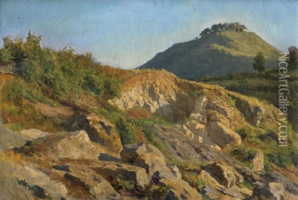 Felsige Landschaft Im Bergland Bei Narni In Umbrien Oil Painting - Carl Maria Nicolaus Hummel