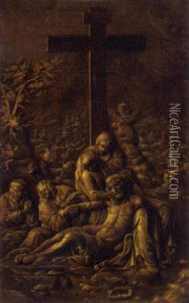 Die Beweinung Christi Oil Painting - Johann Anton Riedel