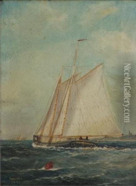 Schooner At Full Sail Oil Painting - William Pierce Stubbs