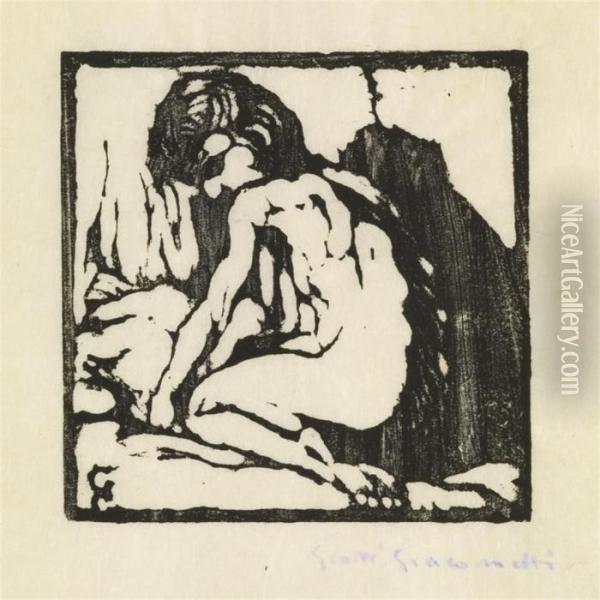 Kniender Kinderakt Nach Links Oil Painting - Giovanni Giacometti
