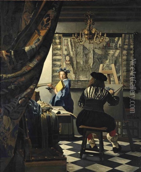 The Art Of Painting Oil Painting - Johannes Vermeer