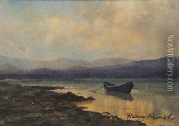 Boat In An Estuary Oil Painting - William Percy French