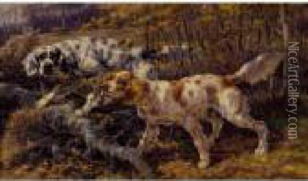 Setters On Point Oil Painting - Edmund Henry Osthaus