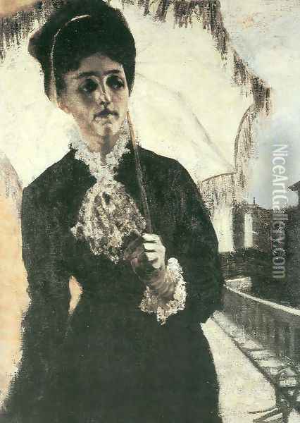 Portrait der Signora Torelli Oil Painting - Giovanni Segantini