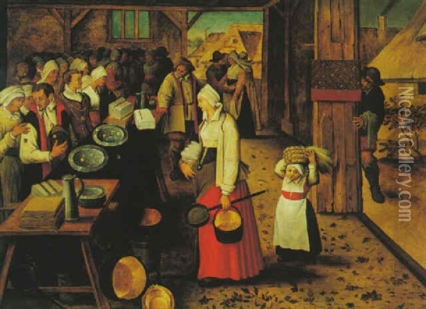 The Married Couple Receiving Presents Oil Painting - Pieter Brueghel III