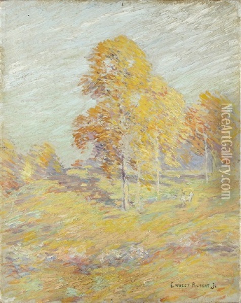 Autumn Landscape Oil Painting - Ernest Albert