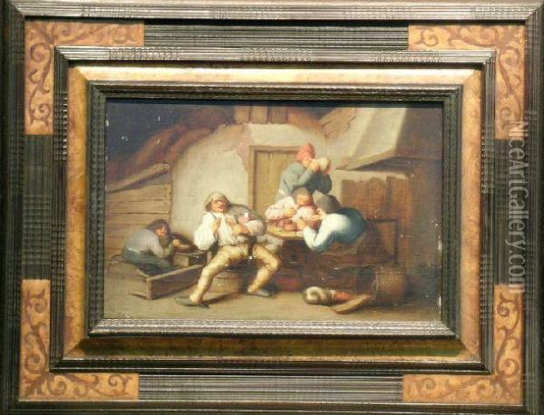 Tavern Interior Oil Painting - Cornelis (Pietersz.) Bega