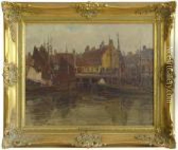 Hollandische Hafenansicht Oil Painting - Wilhelm Hambutchen