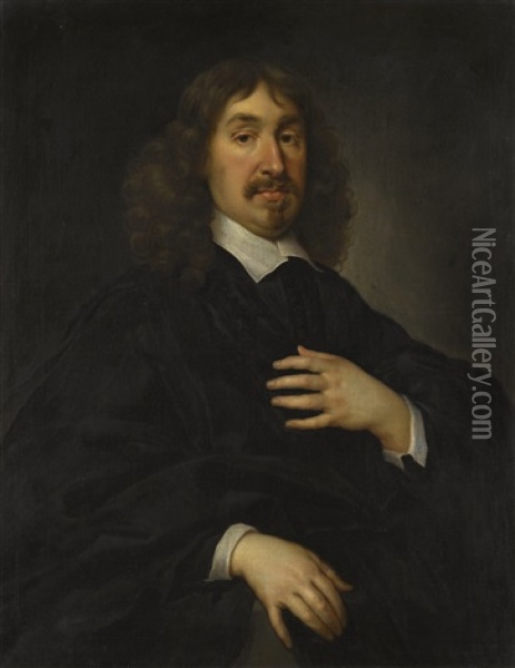 Portrait Of John Hamilton, 1st Lord Bargany (d. 1658) Oil Painting - Cornelis Jonson Van Ceulen