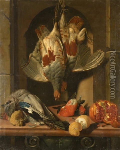 Stillleben Mit Auerhahnen Oil Painting - Georgius Jacobus Johannes van Os
