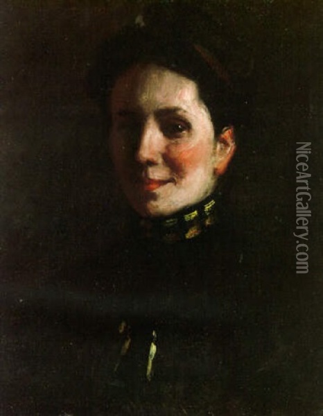 Portrait Of Mrs. Goldberg Oil Painting - William Merritt Chase