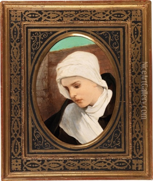 Study Of A Head Vi Oil Painting - Gabriel von Max