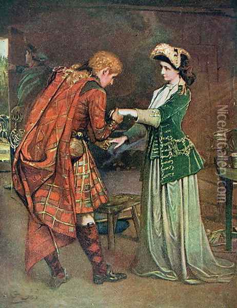 Prince Charlies 1720-88 farewell to Flora Macdonald 1722-90 Oil Painting - George William Joy