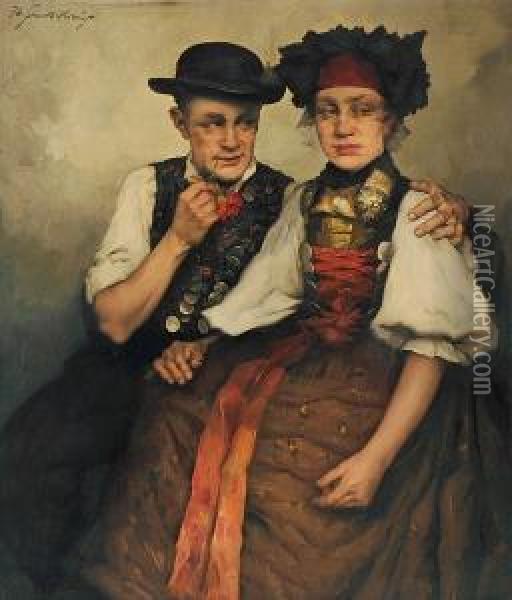 Junges Dachauer Bauernpaar Oil Painting - Robert Frank-Krauss