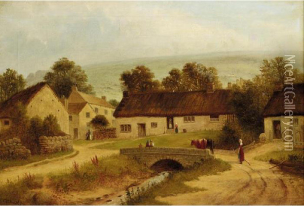 Old Ilkley Oil Painting - Edward C. Booth