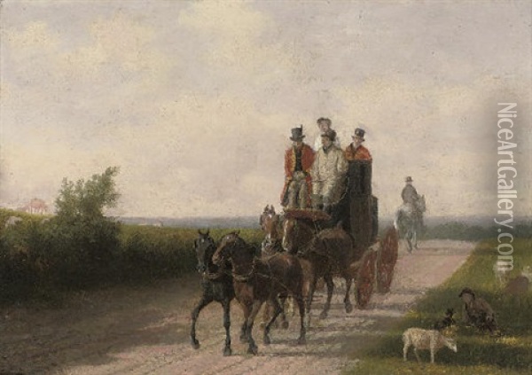 Off To Town Oil Painting - Jacques-Laurent Agasse