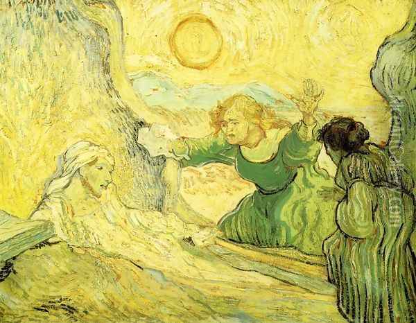 Raising of Lazarus (after Rembrant) Oil Painting - Vincent Van Gogh