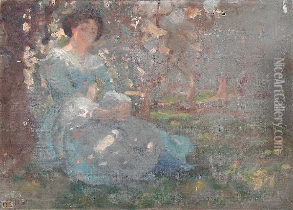 Sunlight In The Orchard Oil Painting - Vereker Monteith Hamilton