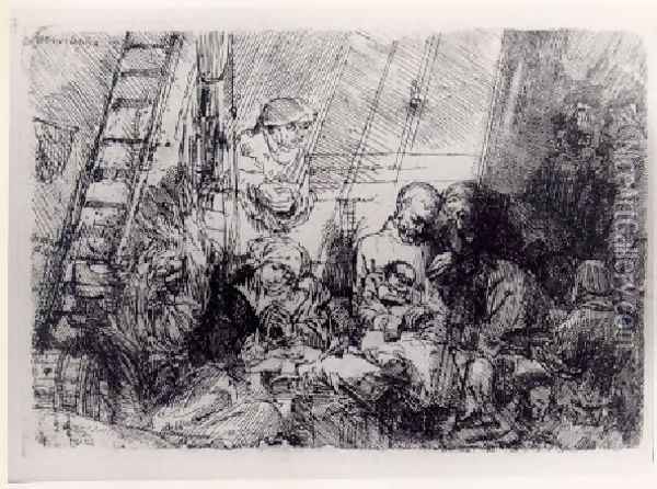 The Circumscision In The Stable Oil Painting - Rembrandt Van Rijn