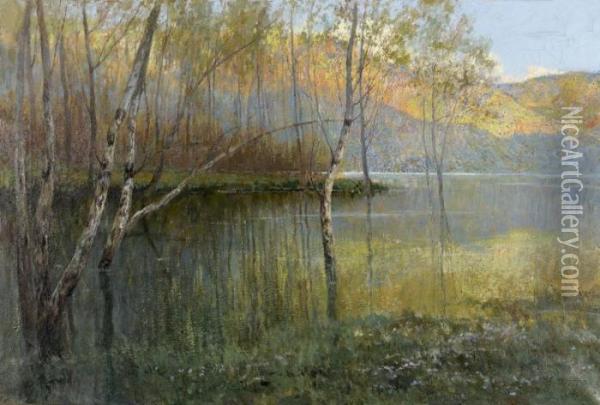 Uferlandschaft Im Morgenlicht Oil Painting - Gioachimo Galbusera