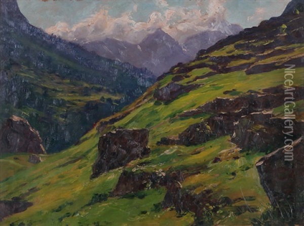 Sinfonia Di Sole, Balme (valle Di Lanzo) Oil Painting - Giovanni Rava
