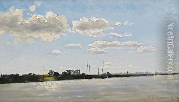 A Summer Day On The Water Oil Painting - Johan Conrad Greive