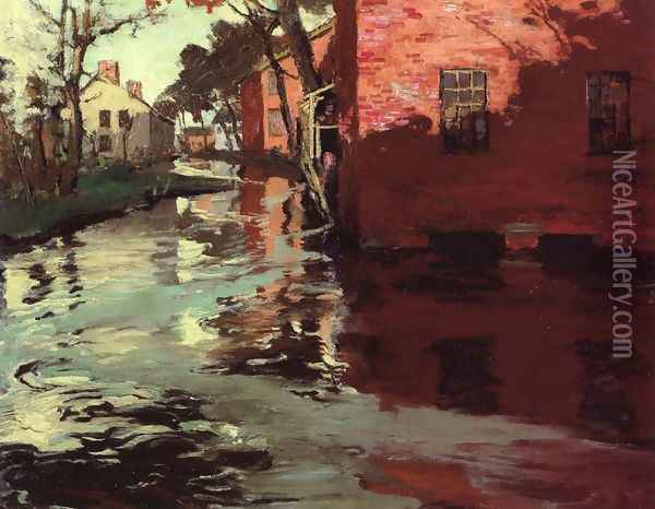 Flood, Plainfield, New Jersey Oil Painting - Jonas Lie