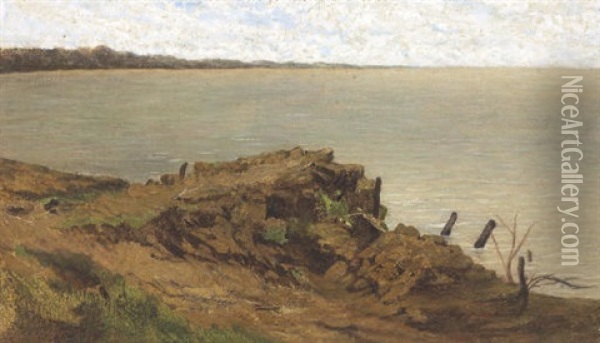 Inlet Off The Coast Of Villerville Oil Painting - Charles Francois Daubigny