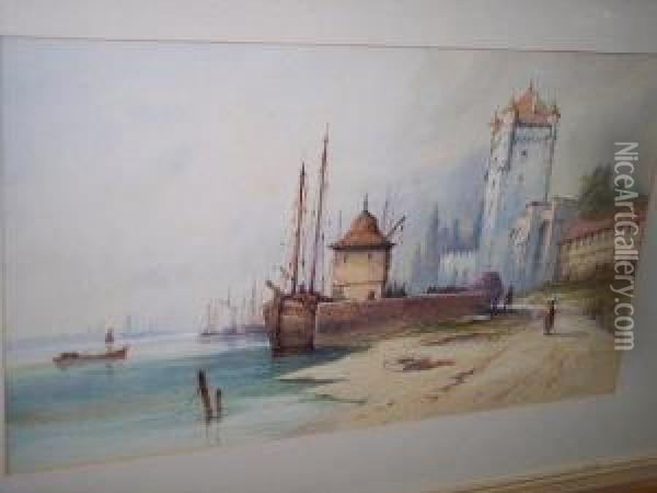 On The Rhine Oil Painting - Edwin St John