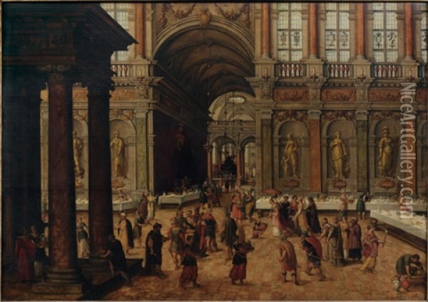 Le Banquet D'antoine Et Cleopatre Oil Painting - Paul Vredemann van de Vries
