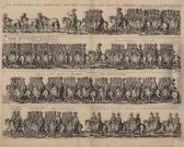 The Cavalcade Of His Majesties Passingthrough The City Of London Oil Painting - Wenceslaus Hollar