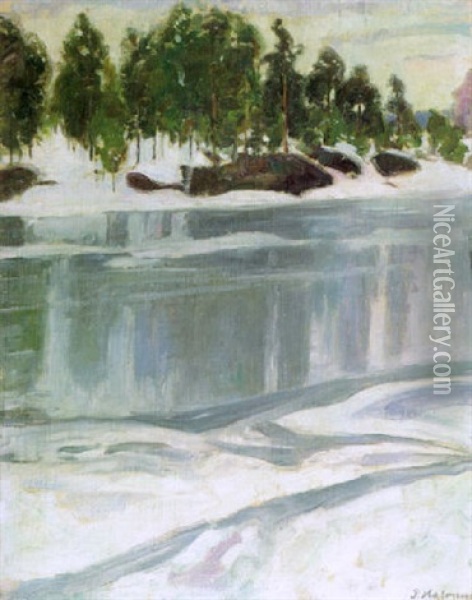 Kevatjaa Oil Painting - Pekka Halonen