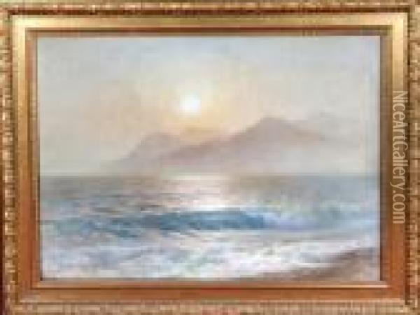 Off The Coast Of Bordigera, Italy Oil Painting - Arthur Severn