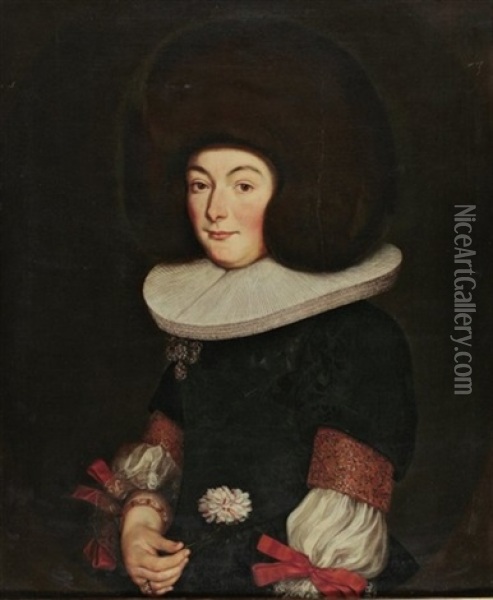 Portrait Einer Bernerin Oil Painting - Johann Duenz