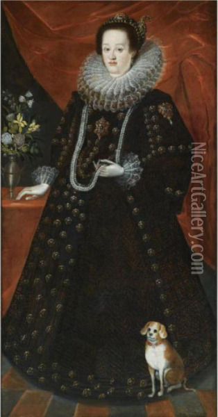 Portrait Of Eleonora Gonzaga Oil Painting - Justus Sustermans