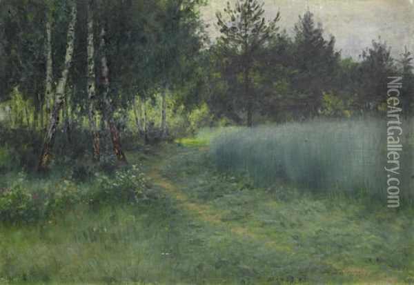 A Path Through The Glade Oil Painting - Viktor Pavlovitch Baturin