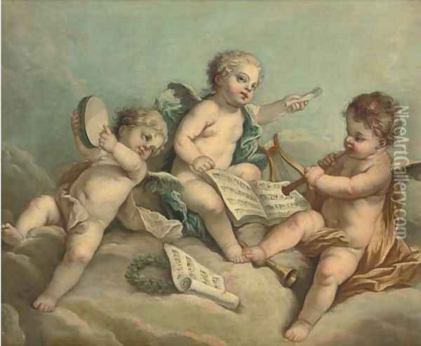 An allegory of music Oil Painting - French School