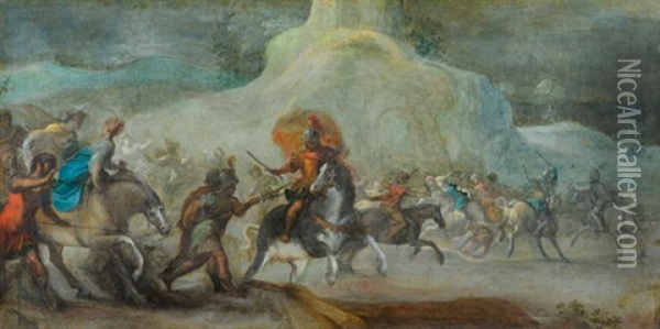 Antike Schlacht Oil Painting - Matthias Gundelach